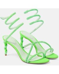 Rene Caovilla - Margot Embellished Satin Sandals - Lyst
