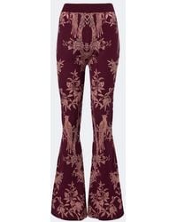 Etro - Wool-Blend Jacquard Flared Pants - Lyst