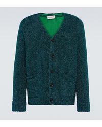 Lanvin Synthetik Cardigan aus Metallic-Strick in Grün für Herren Herren Bekleidung Pullover und Strickware Rundhals Pullover 