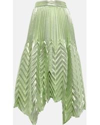 Jonathan Simkhai - Pleated Silk-blend Midi Skirt - Lyst
