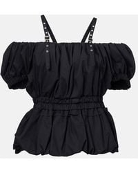 Noir Kei Ninomiya - Peplum Cotton Poplin Top - Lyst