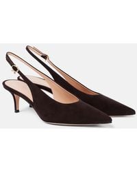 Gianvito Rossi - Robbie 55 Suede Slingback Pumps - Lyst