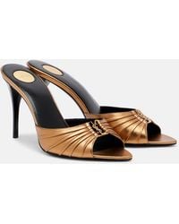 Saint Laurent - Babylone Metallic Leather Mules - Lyst