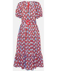 Diane von Furstenberg - Lindy Printed Cotton-Blend Midi Dress - Lyst