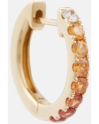 Robinson Pelham - Orb Large 14kt Gold Single Hoop Earring With Diamond And Sapphires - Lyst