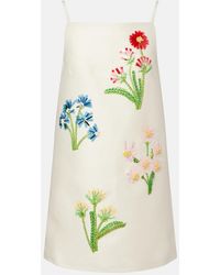 LEO LIN - Leia Embellished Wool And Silk Minidress - Lyst