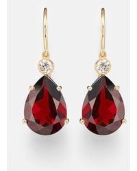 Ileana Makri - 14Kt Earrings With Garnets And Diamonds - Lyst