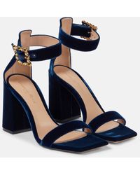 Gianvito Rossi - Wondy Embellished Velvet Sandals - Lyst