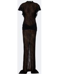 De La Vali - Omero Ruched Lace Maxi Dress - Lyst