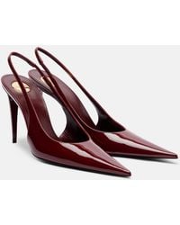 Saint Laurent - Guermantes Patent Leather Slingback Pumps - Lyst