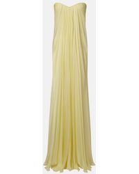 McQueen - Draped Chiffon Bustier Gown - Lyst