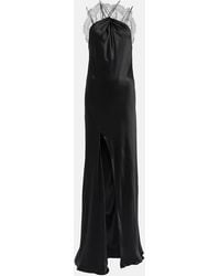 Givenchy - Vestido de fiesta de saten de seda con encaje - Lyst