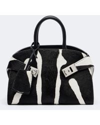 Ferragamo - Hug Small Zebra Print Top-Handle Bag - Lyst