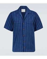 King & Tuckfield Camisa de bowling a rayas - Azul