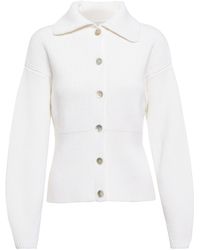 Vince Ribbed-knit Cotton-blend Cardigan - White