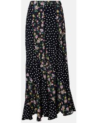 RIXO London - Gracella Paneled Midi Skirt - Lyst