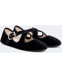 Alaïa - Suede Criss-Cross Ballet Flats - Lyst