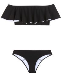 Lisa Marie Fernandez Bikini Mira Flounce - Schwarz