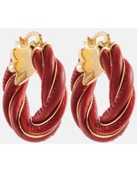Bottega Veneta - Twist 18kt Gold-plated Hoop Earrings - Lyst