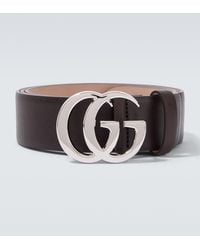 Gucci - Flat Marmont Leather Belt - Lyst