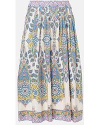 Etro - Falda de Midi con estampado de Paisley - Lyst