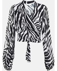 Alexandra Miro - Tabitha Zebra-print Crop Top - Lyst