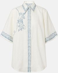 ALÉMAIS - Lucky Oversized Printed Linen Shirt - Lyst