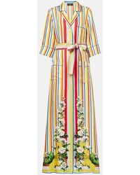 Dolce & Gabbana - Striped Silk Shirt Dress - Lyst