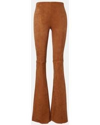 Stouls - Gege High-Rise Suede Flared Pants - Lyst