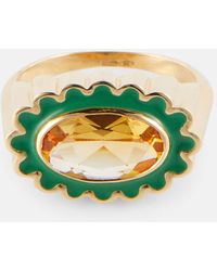 Aliita - Ring Margarita Citrino aus 18kt Gelbgold mit Emaille und Citrin - Lyst