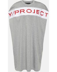 Y. Project - Vestido Corto De Jersey De Algodon Con Logo - Lyst