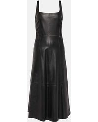 Vince - Square-neck Leather Dress - Lyst