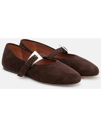 Paris Texas - Sveva Suede Mary Jane Flats - Lyst