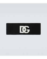 Dolce & Gabbana Logo Cashmere-blend Headband - Black