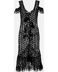 JW Anderson - Ruffled Crochet Cotton Midi Dress - Lyst