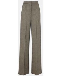 Max Mara - Cognac Houndstooth Wool-Blend Straight Pants - Lyst