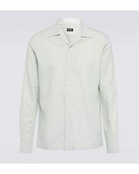Zegna - Camisa de algodon, lino y seda - Lyst