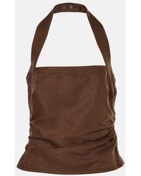 SIR. - Top Jerry Halter Bodice Aus Leinen - Lyst