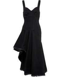 Alexander McQueen Denim Midi Dress - Black