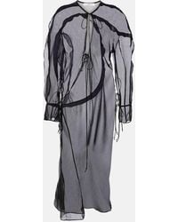 Christopher Esber - Ruffled Silk Midi Dress - Lyst