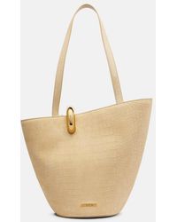 Jacquemus - Le Bambola Croc-Effect Suede Tote Bag - Lyst