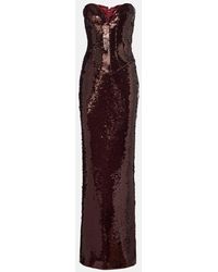 The New Arrivals Ilkyaz Ozel - Vestido Corse De Fiesta Azzurra Con Lentejuelas - Lyst
