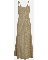 Ganni - Ribbed-Knit Midi Dress - Lyst