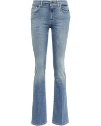 Damen Bekleidung Jeans Bootcut Jeans 7 For All Mankind Denim Mid-Rise Bootcut Jeans in Blau 