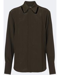 Victoria Beckham - Cutout Silk Crepe De Chine Blouse - Lyst
