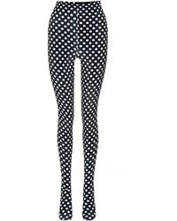 Richard Quinn Polka-dot Velvet Tights - Black