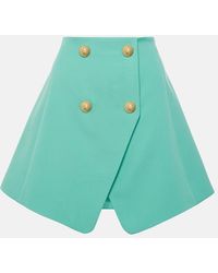 Balmain - High-Rise Wool Miniskirt - Lyst