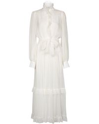Etro Maxikleid aus Seide - Weiß
