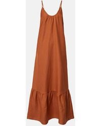 Adriana Degreas - Verziertes Maxikleid Aus Einem Leinengemisch - Lyst