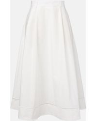 Rohe - Embroidered Cotton Poplin Maxi Skirt - Lyst